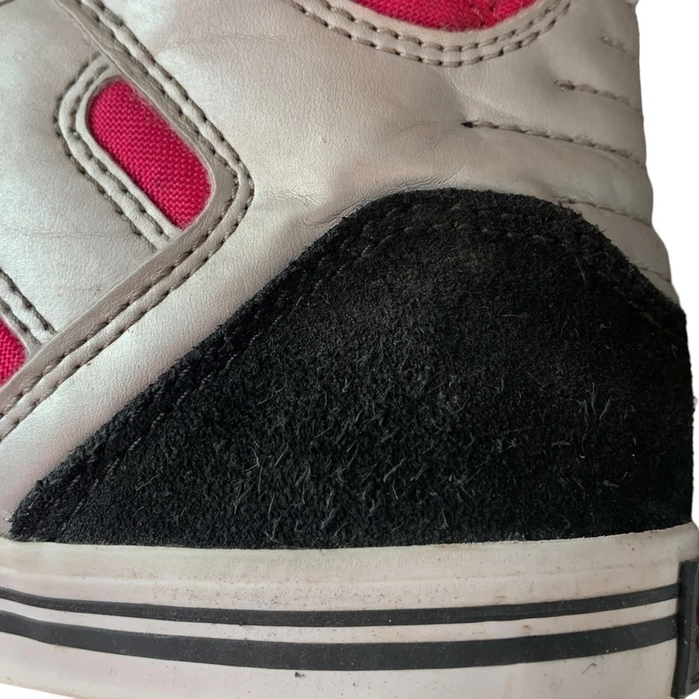 Supra Muska 001 High Top Skater Shoe Sneaker Leather Suede Pink Silver Black 9 - Picture 14 of 15